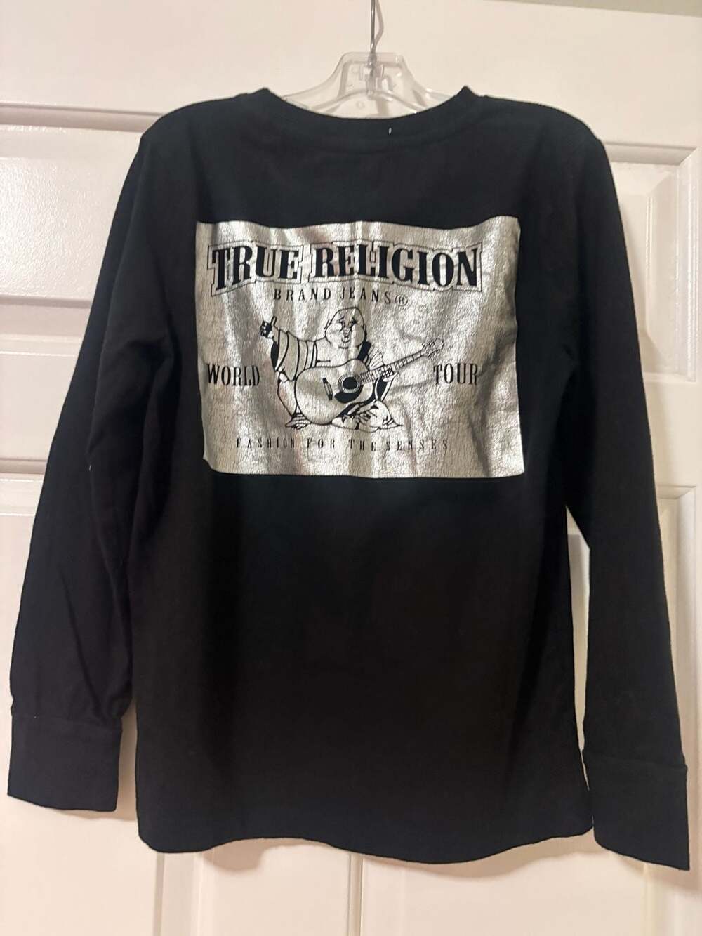 True Religion World Tour Long Sleeve Graphic Tee Black